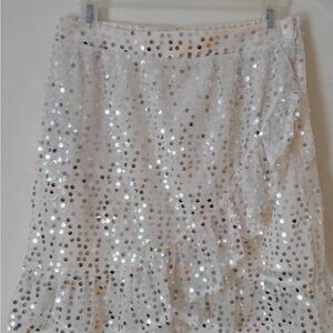 Lauren Conrad Sequin White Skirt NWOT